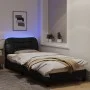 Bed frame with LED lights black fabric 80x200 cm by vidaXL, Beds and slatted bases - Ref: Foro24-3213664, Price: 147,81 €, Di...