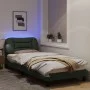 Estructura de cama con luces LED tela gris oscuro 90x190 cm de vidaXL, Camas y somieres - Ref: Foro24-3213670, Precio: 156,22...
