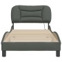 Estructura de cama con luces LED tela gris oscuro 90x190 cm de vidaXL, Camas y somieres - Ref: Foro24-3213670, Precio: 150,11...