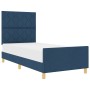 Estructura de cama con cabecera Azul 100 x 200 cm tela