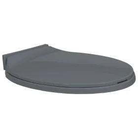 Ovaler grauer Soft-Close-Toilettensitz und -deckel von vidaXL, Toiletten- und Bidetsitze - Ref: Foro24-145816, Preis: 30,07 €...