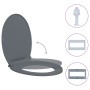 Ovaler grauer Soft-Close-Toilettensitz und -deckel von vidaXL, Toiletten- und Bidetsitze - Ref: Foro24-145816, Preis: 27,29 €...