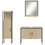 Set de muebles de baño 3 pzas madera contrachapada roble sonoma de vidaXL, Muebles de baño - Ref: Foro24-3214350, Precio: 154...