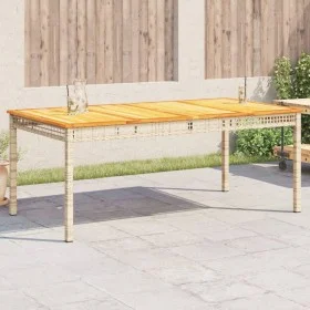 Gartentisch aus Kunst-Rattan und Akazienholz in Beige, 180x90x75 cm. von vidaXL, Gartentische - Ref: Foro24-366281, Preis: 21...