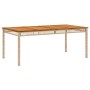 Mesa de jardín ratán sintético madera acacia beige 180x90x75 cm de vidaXL, Mesas de jardín - Ref: Foro24-366281, Precio: 179,...