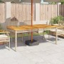 Mesa de jardín ratán sintético madera acacia beige 180x90x75 cm de vidaXL, Mesas de jardín - Ref: Foro24-366281, Precio: 179,...
