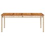 Mesa de jardín ratán sintético madera acacia beige 180x90x75 cm de vidaXL, Mesas de jardín - Ref: Foro24-366281, Precio: 179,...