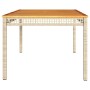 Mesa de jardín ratán sintético madera acacia beige 180x90x75 cm de vidaXL, Mesas de jardín - Ref: Foro24-366281, Precio: 179,...