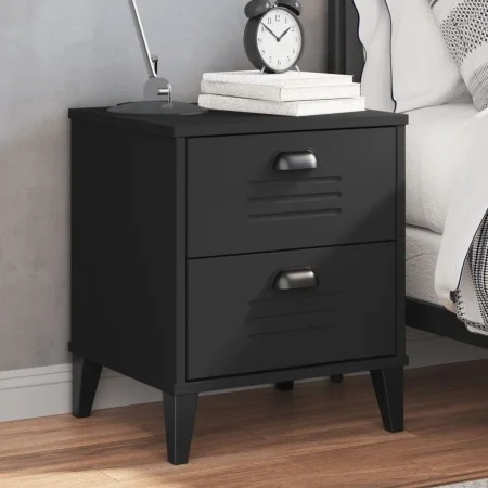 Nachttisch VIKEN aus schwarzem Holzwerkstoff von vidaXL, Nachttische - Ref: Foro24-374909, Preis: 51,29 €, Rabatt: %