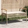 Banco de jardín con cojín ratán sintético beige y madera acacia by vidaXL, garden benches - Ref: Foro24-366257, Price: 114,85...
