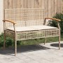 Gartenbank mit beigem Kissen aus synthetischem Rattan und Akazienholz. von vidaXL, Gartenbänke - Ref: Foro24-366257, Preis: 9...