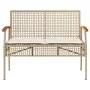 Gartenbank mit beigem Kissen aus synthetischem Rattan und Akazienholz. von vidaXL, Gartenbänke - Ref: Foro24-366257, Preis: 1...
