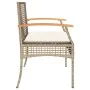 Gartenbank mit beigem Kissen aus synthetischem Rattan und Akazienholz. von vidaXL, Gartenbänke - Ref: Foro24-366257, Preis: 1...