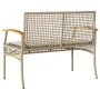 Banco de jardín con cojín ratán sintético beige y madera acacia by vidaXL, garden benches - Ref: Foro24-366257, Price: 114,85...