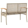 Gartenbank mit beigem Kissen aus synthetischem Rattan und Akazienholz. von vidaXL, Gartenbänke - Ref: Foro24-366257, Preis: 9...