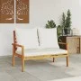 Banco sofá de jardín con cojines madera maciza de acacia 120 cm by vidaXL, Modular outdoor sofas - Ref: Foro24-366378, Price:...