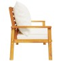 Gartensofa mit Kissen aus massivem Akazienholz, 120 cm. von vidaXL, Modulare Sofas für den Außenbereich - Ref: Foro24-366378,...