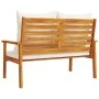 Banco sofá de jardín con cojines madera maciza de acacia 120 cm by vidaXL, Modular outdoor sofas - Ref: Foro24-366378, Price:...