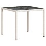 Gartentisch mit Glasoberfläche, weißem PE-Rattan, 90x90x75 cm. von vidaXL, Gartentische - Ref: Foro24-368123, Preis: 103,24 €...