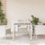 Gartentisch mit Glasoberfläche, weißem PE-Rattan, 90x90x75 cm. von vidaXL, Gartentische - Ref: Foro24-368123, Preis: 103,24 €...