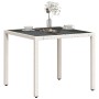 Gartentisch mit Glasoberfläche, weißem PE-Rattan, 90x90x75 cm. von vidaXL, Gartentische - Ref: Foro24-368123, Preis: 103,24 €...