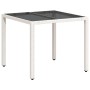 Gartentisch mit Glasoberfläche, weißem PE-Rattan, 90x90x75 cm. von vidaXL, Gartentische - Ref: Foro24-368123, Preis: 103,24 €...