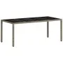 Gartentisch mit Glasoberfläche, graues PE-Rattan, 190x90x75 cm. von vidaXL, Gartentische - Ref: Foro24-368128, Preis: 153,52 ...