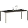 Mesa de jardín superficie de vidrio ratán PE gris 190x90x75 cm by vidaXL, Garden tables - Ref: Foro24-368128, Price: 149,11 €...