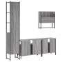 4-teiliges Badezimmermöbelset aus grauem Sonoma-Sperrholz. von vidaXL, Badezimmermöbel - Ref: Foro24-3214688, Preis: 258,24 €...