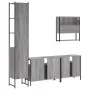 Set de muebles de baño 4 pzas madera contrachapada gris sonoma by vidaXL, Bathroom furniture - Ref: Foro24-3214688, Price: 25...