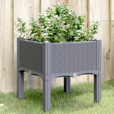 Jardinera con patas PP azul gris 40x40x42 cm by vidaXL, Pots and planters - Ref: Foro24-367886, Price: 34,84 €, Discount: %