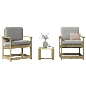 Juego de muebles de jardín 3 pzas madera de pino impregnada de vidaXL, Sillas de jardín - Ref: Foro24-832634, Precio: 104,53 ...
