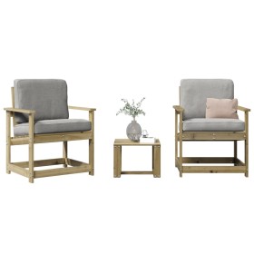 Juego de muebles de jardín 3 pzas madera de pino impregnada de vidaXL, Sillas de jardín - Ref: Foro24-832634, Precio: 105,51 ...