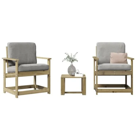 Juego de muebles de jardín 3 pzas madera de pino impregnada de vidaXL, Sillas de jardín - Ref: Foro24-832634, Precio: 104,53 ...