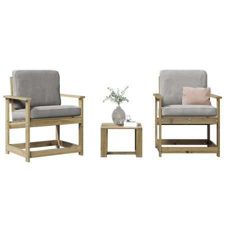 Juego de muebles de jardín 3 pzas madera de pino impregnada by vidaXL, Garden chairs - Ref: Foro24-832634, Price: 105,51 €, D...