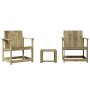 Juego de muebles de jardín 3 pzas madera de pino impregnada by vidaXL, Garden chairs - Ref: Foro24-832634, Price: 105,51 €, D...