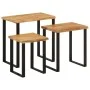 Set de 3 mesas apilables con borde natural madera acacia maciza by vidaXL, Side tables - Ref: Foro24-372760, Price: 116,43 €,...