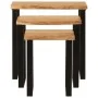 Set de 3 mesas apilables con borde natural madera acacia maciza by vidaXL, Side tables - Ref: Foro24-372760, Price: 116,43 €,...