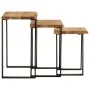 Set de 3 mesas apilables con borde natural madera acacia maciza by vidaXL, Side tables - Ref: Foro24-372760, Price: 116,43 €,...