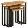 Set de 3 mesas apilables con borde natural madera acacia maciza by vidaXL, Side tables - Ref: Foro24-372760, Price: 116,43 €,...