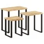 Set de 3 mesas apilables con borde natural madera maciza mango by vidaXL, Side tables - Ref: Foro24-372762, Price: 116,43 €, ...