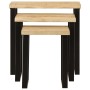 Set aus 3 stapelbaren Tischen mit natürlicher Kante aus massivem Mangoholz. von vidaXL, Seitentische - Ref: Foro24-372762, Pr...
