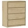 Kommode SAUDA aus massiver Kiefer in Eichenfarbe 76,5x39x91 cm von vidaXL, Schubladen - Ref: Foro24-377595, Preis: 150,84 €, ...