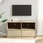 Mueble de TV SAUDA madera maciza pino color roble 99x43x55 cm by vidaXL, TV Furniture - Ref: Foro24-377597, Price: 118,23 €, ...