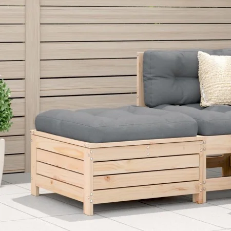 Gartenhocker mit massivem Kiefernholz und Kissen von vidaXL, Modulare Sofas für den Außenbereich - Ref: Foro24-844926, Preis:...