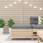 Gartenhocker mit massivem Kiefernholz und Kissen von vidaXL, Modulare Sofas für den Außenbereich - Ref: Foro24-844926, Preis:...