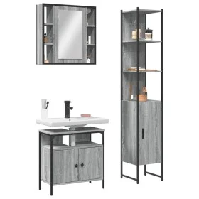 Set de muebles de baño 3 pzas madera contrachapada gris sonoma de vidaXL, Muebles de baño - Ref: Foro24-3214738, Precio: 198,...