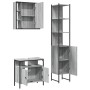 Set de muebles de baño 3 pzas madera contrachapada gris sonoma by vidaXL, Bathroom furniture - Ref: Foro24-3214738, Price: 20...