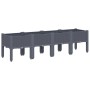 Jardinera con patas PP azul gris 160x40x42 cm by vidaXL, Pots and planters - Ref: Foro24-367901, Price: 104,05 €, Discount: %