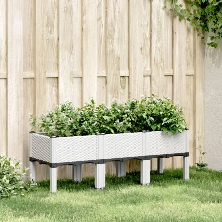 Jardinera con patas PP blanco 120x40x42 cm by vidaXL, Pots and planters - Ref: Foro24-367899, Price: 64,05 €, Discount: %